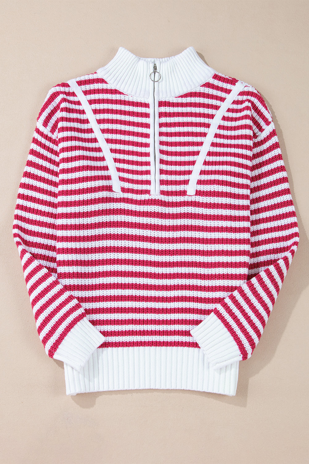 Nylah Striped Half-Zip Sweater