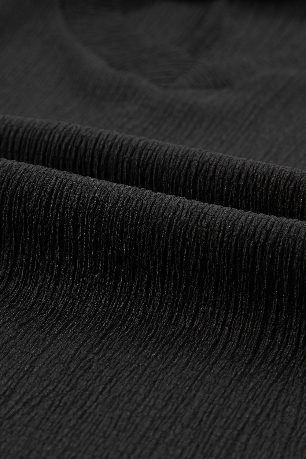 Basic Plain Textured V Neck T-Shirt