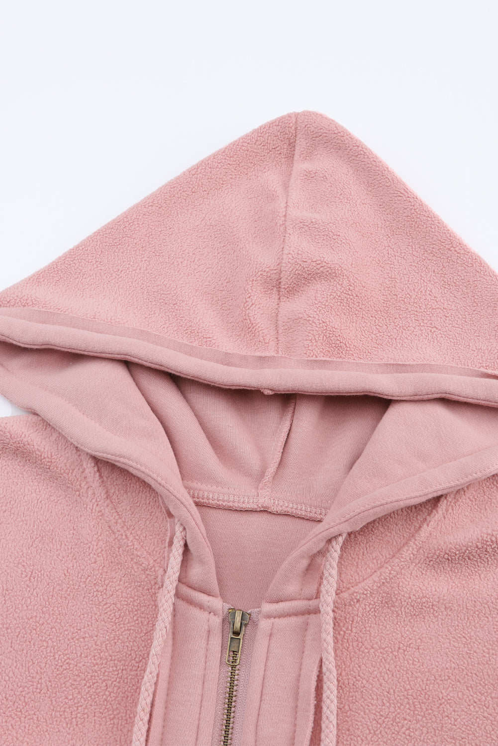 Flap Pockets Bishop Sleeve Zip Up Hoodie