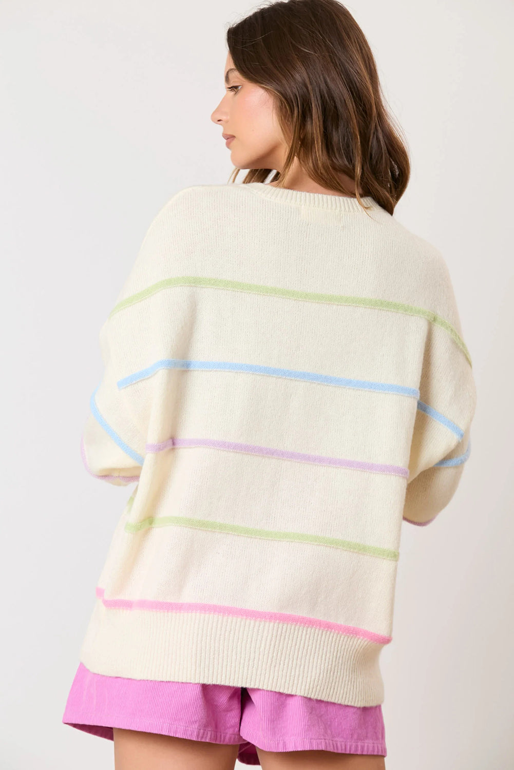 Aria Striped Henley Sweater