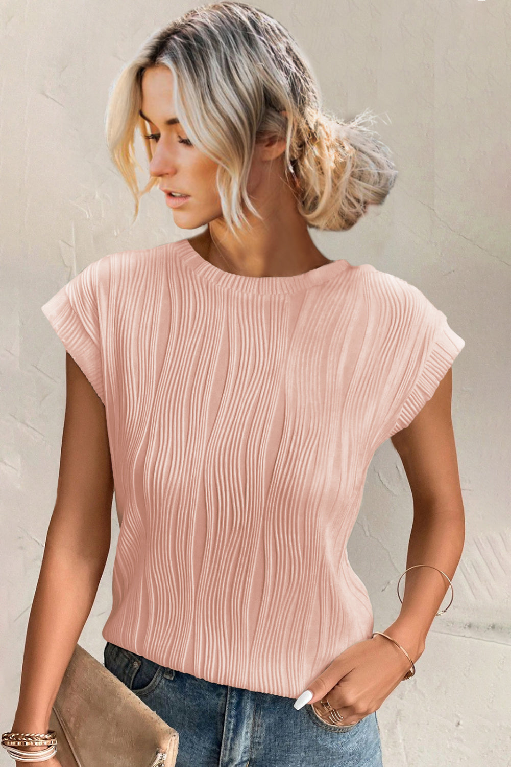 Hailey Wavy Textured Top