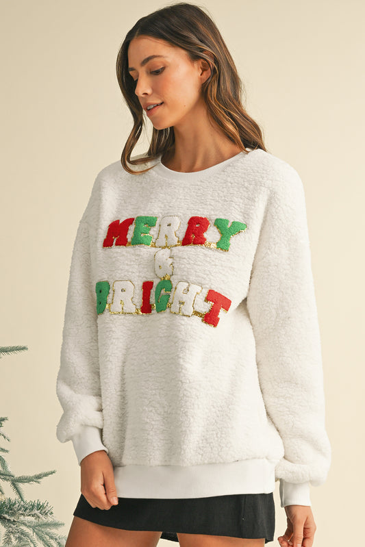 Snow White Merry & Bright Fuzzy Sweatshirt