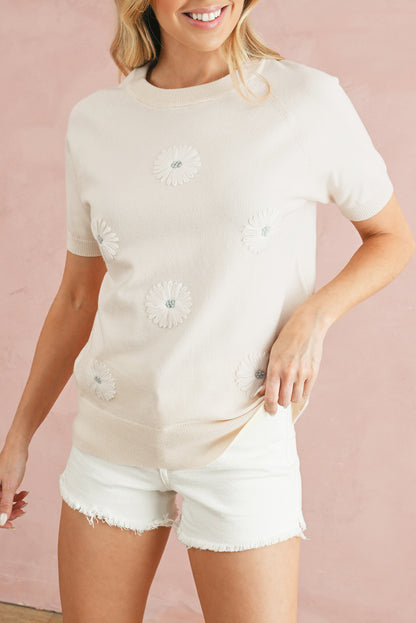 Flower Puff Short Sleeve Top