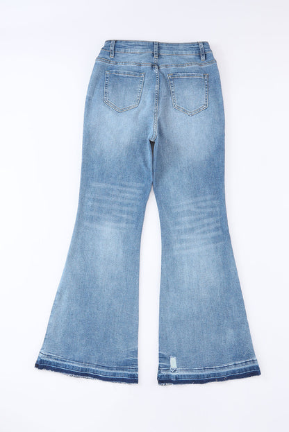 Icy Blue High Waisted Bell Bottom Jeans