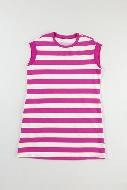Rose Stripe Pocket T-shirt Dress