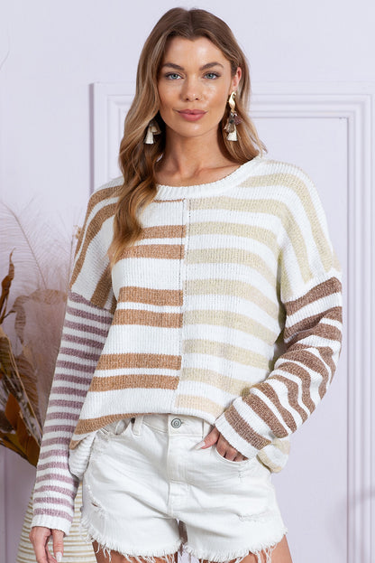 Nia Striped Colour-block Sweater