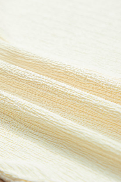 Basic Plain Textured V Neck T-Shirt