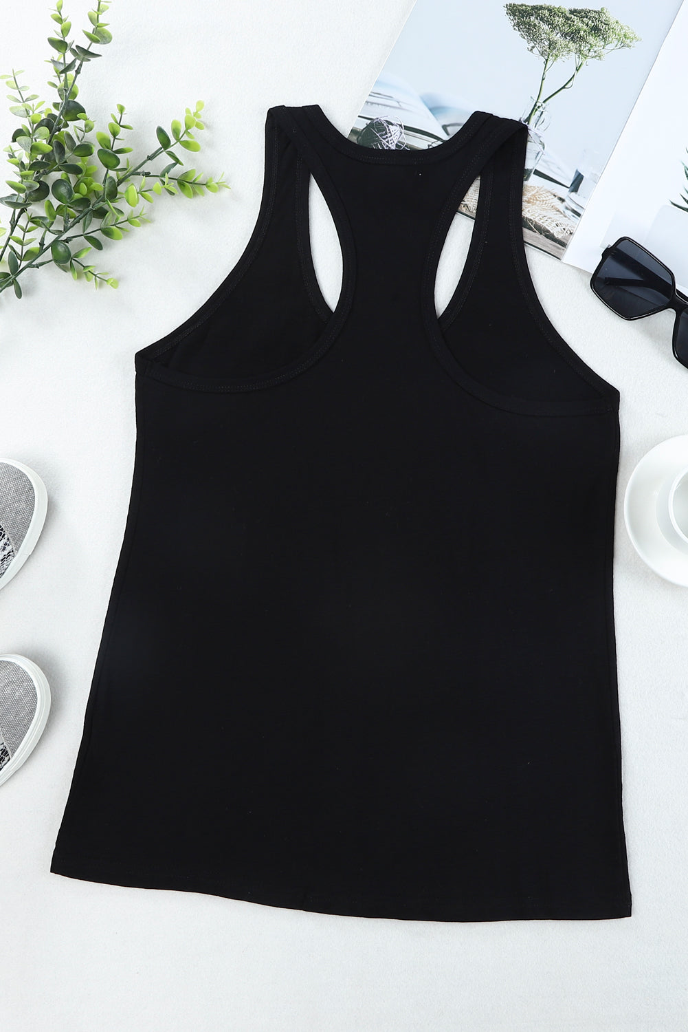 Scoop Neck Solid Tank Top