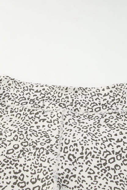 Leopard Print Active Wear Tank & High Waist Shorts Set
