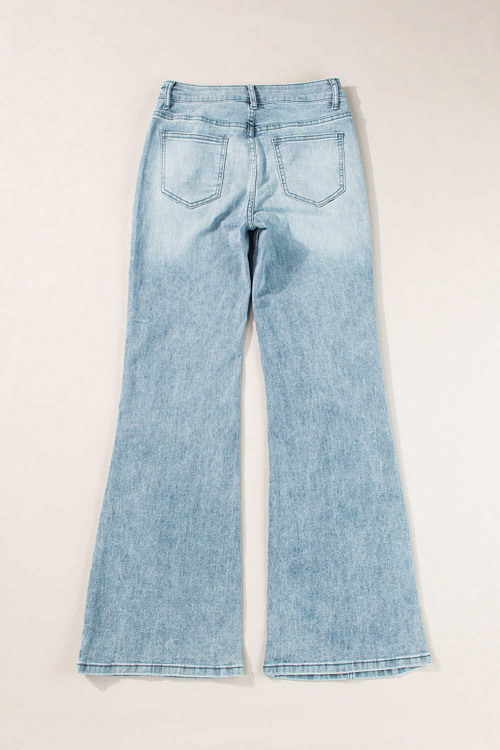 Dusk Blue Acid Wash Flared Jeans