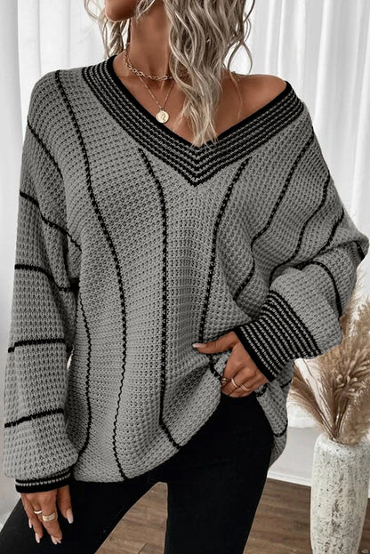 Blair Contrast V-Neck Sweater