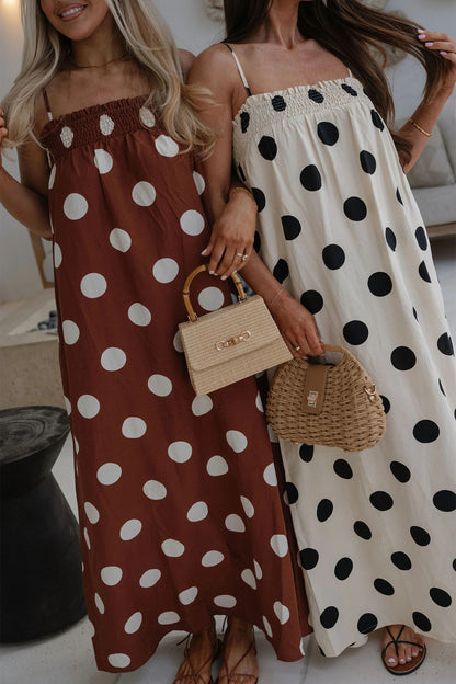 White Polka Dot Maxi Dress