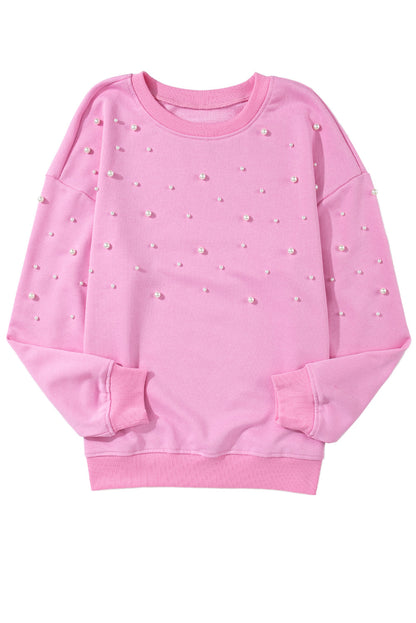 Ribbed Round Neck Sweatshirt
