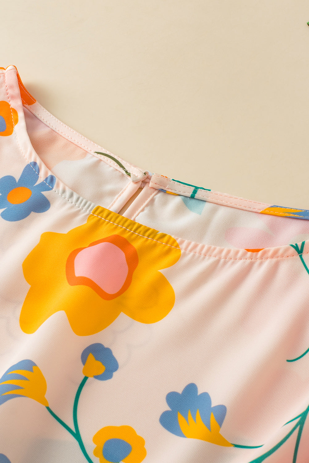 Floral Cropped Tank and Frill High Waist Shorts Set