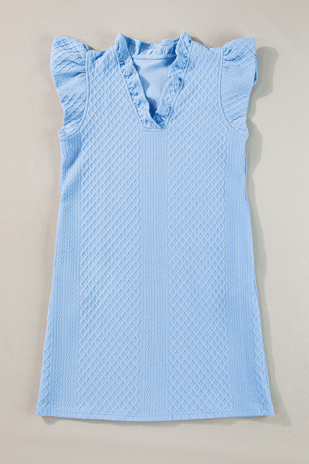 Ira Textured Ruffle V-Neck Mini Dress