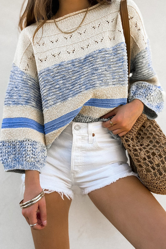 Mira Striped Hollow Out Sweater