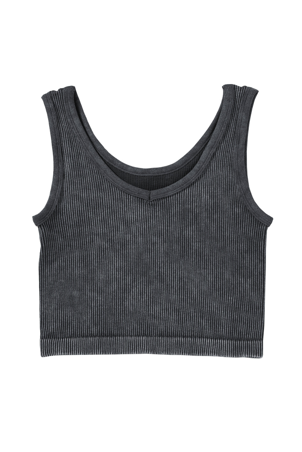 Ribbed Knit Cropped Tank Top