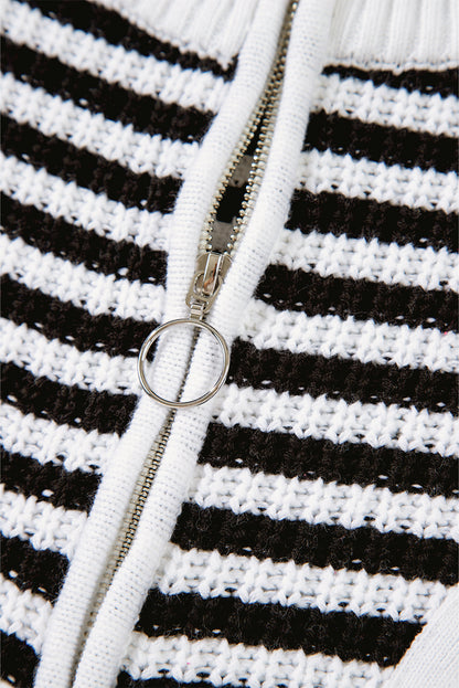Nylah Striped Half-Zip Sweater
