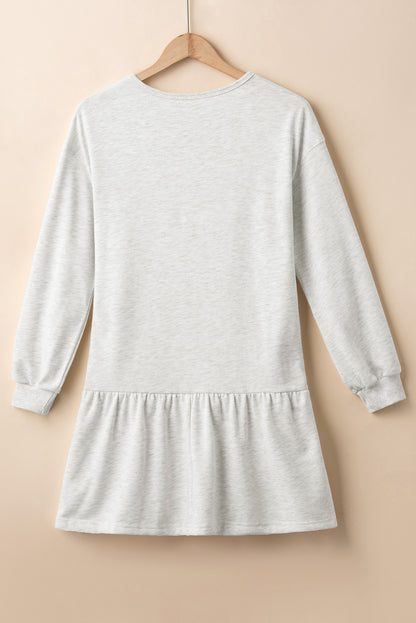 Ruffle Hem Mini Sweatshirt Dress