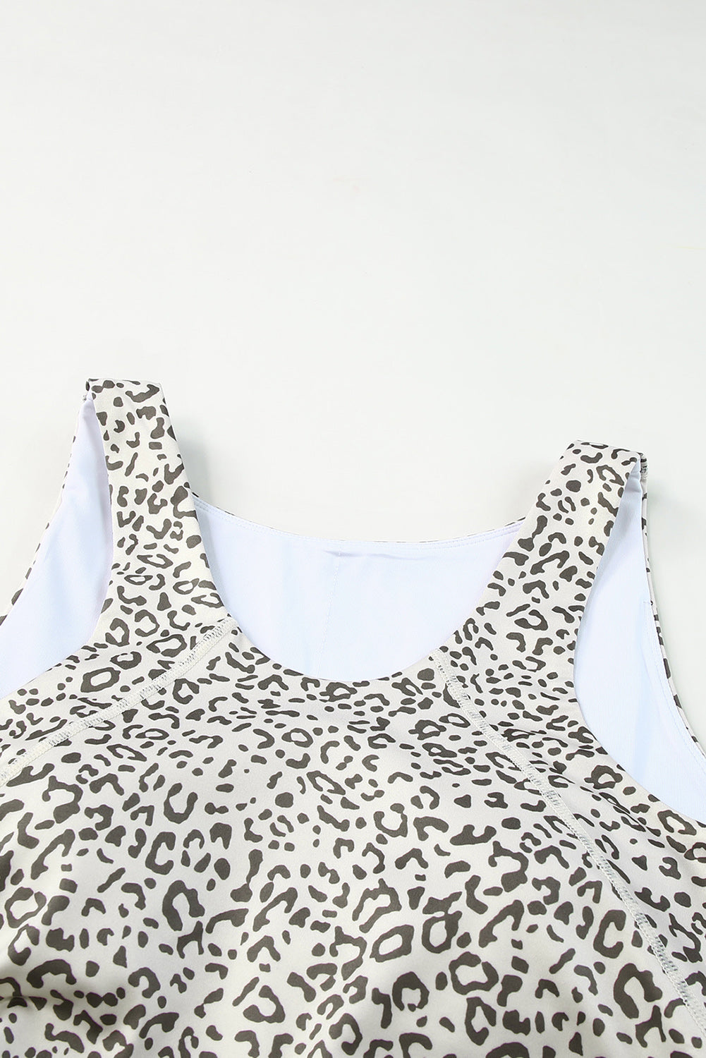 Leopard Print Active Wear Tank & High Waist Shorts Set