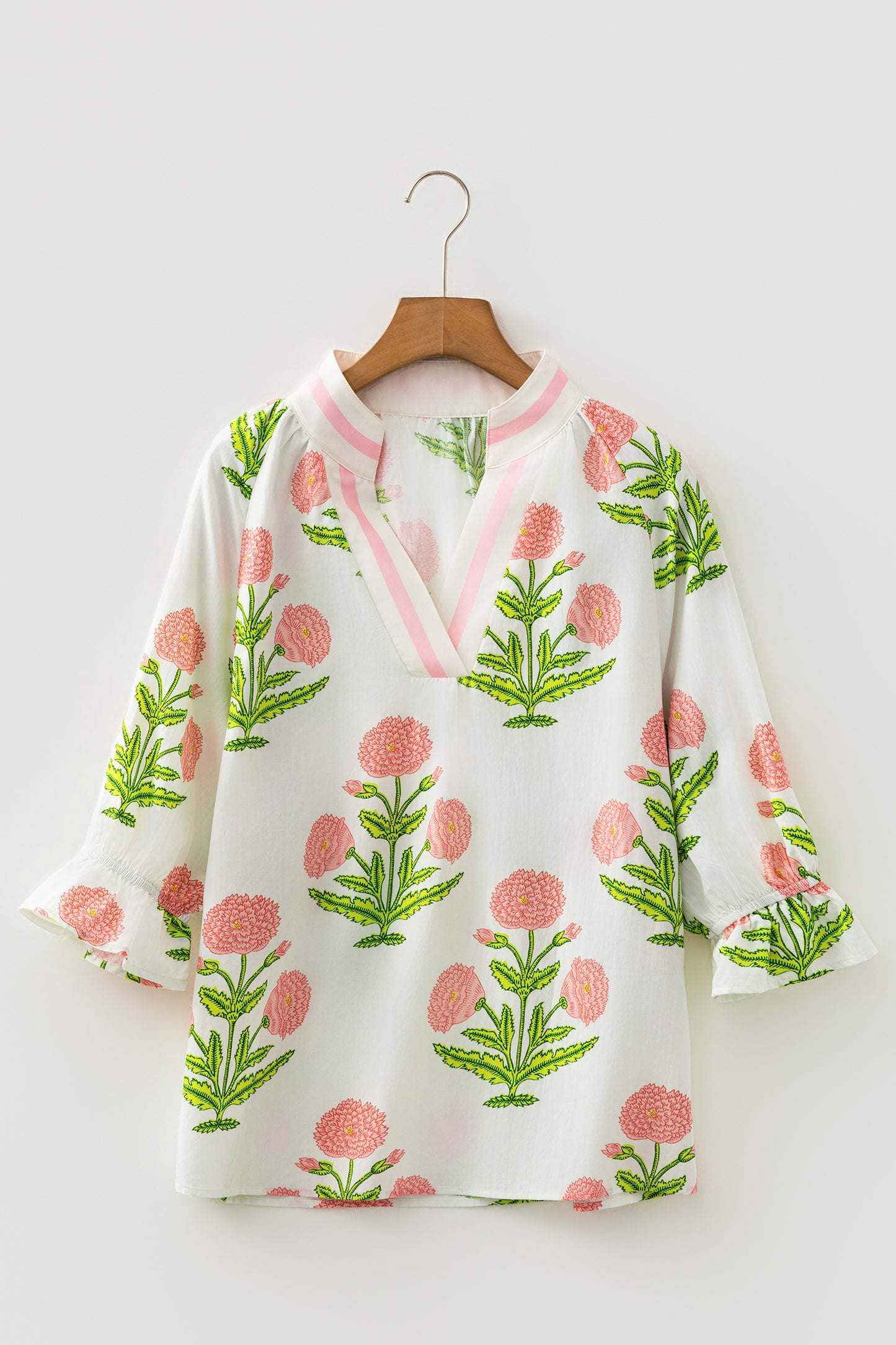 Floral Print V-Neck Blouse