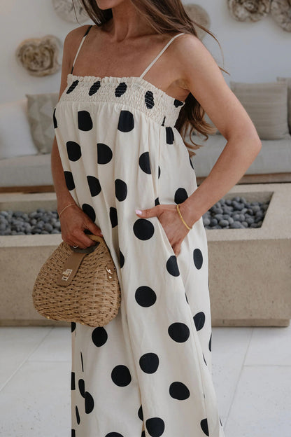 White Polka Dot Maxi Dress