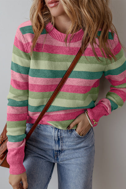 Myrah Striped Crew Neck Sweater