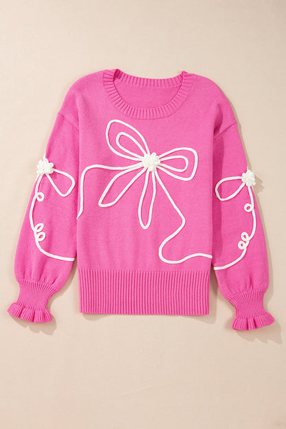 Nina Bow Drop Sleeve Sweater