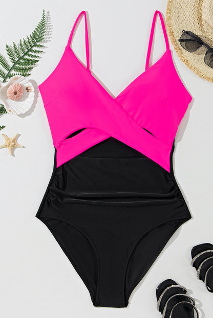 Kailani Two-Tone Cutout One-piece Swimsuit