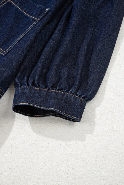 Skye Half Zipper Denim Mini Dress