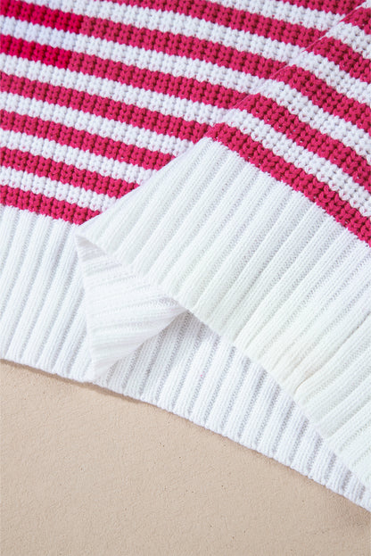 Nylah Striped Half-Zip Sweater