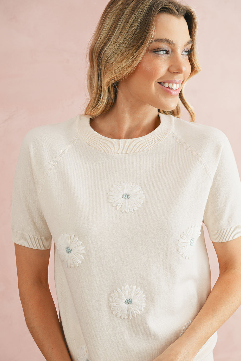 Flower Puff Short Sleeve Top