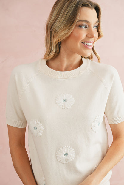 Flower Puff Short Sleeve Top