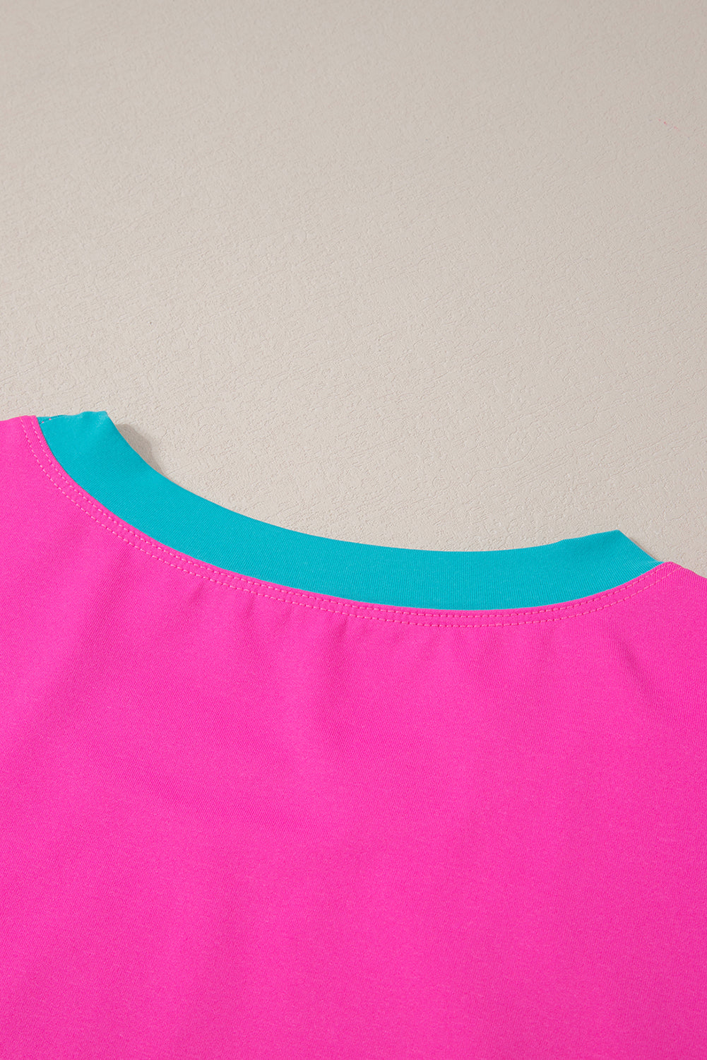 Color-Block Top and Elastic Waist Shorts Set
