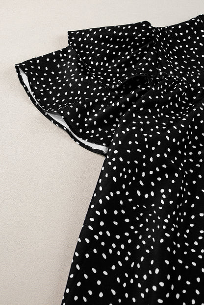 Printed Ruffle Sleeve Blouse