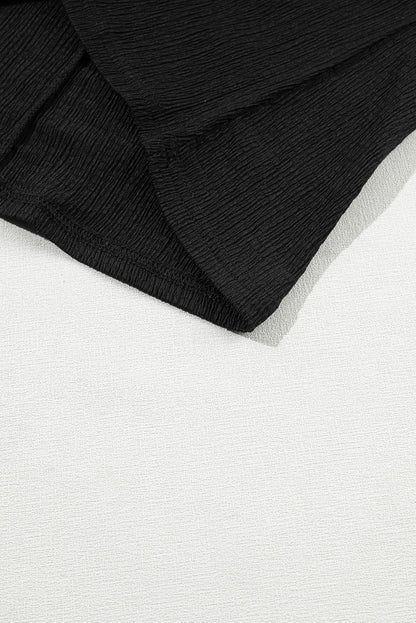 Basic Plain Textured V Neck T-Shirt