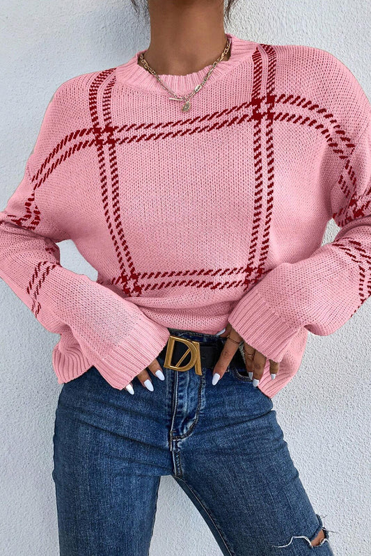 Evelyn Plaid Pattern Sweater