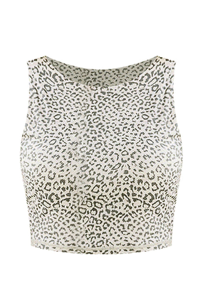 Leopard Print Active Wear Tank & High Waist Shorts Set