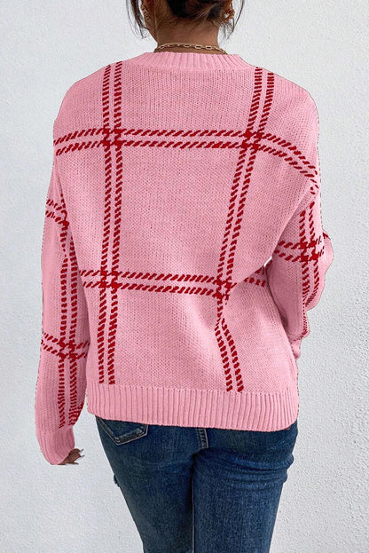 Evelyn Plaid Pattern Sweater