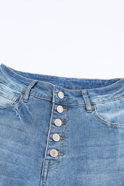 Icy Blue High Waisted Bell Bottom Jeans