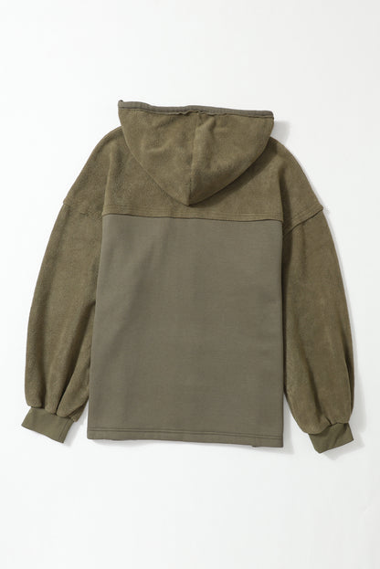 Flap Pockets Bishop Sleeve Zip Up Hoodie