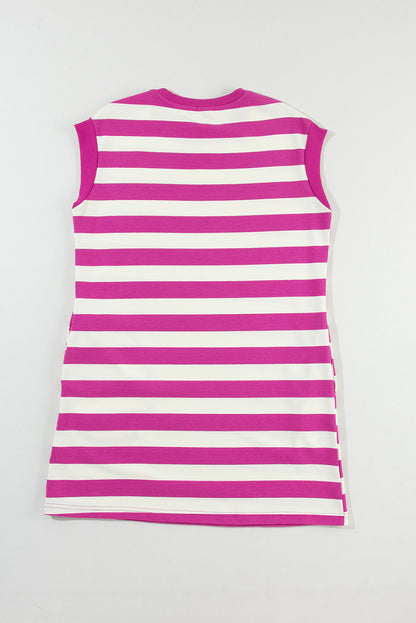 Rose Stripe Pocket T-shirt Dress
