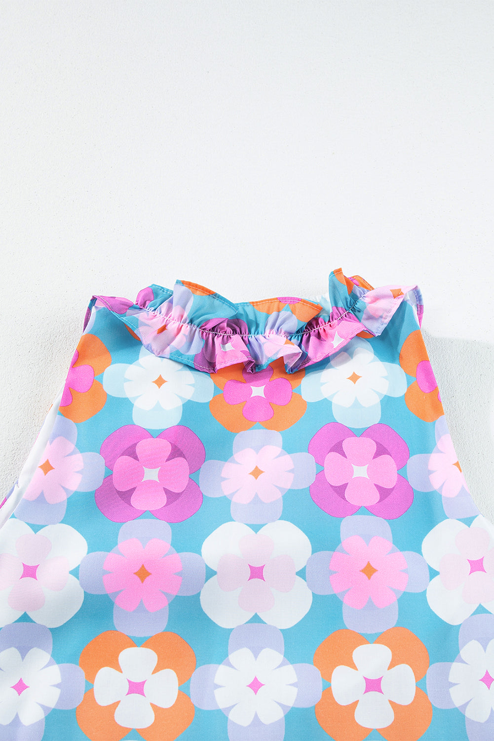 Lina Retro Floral Sleeveless Tiered Maxi Dress