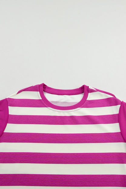 Rose Stripe Pocket T-shirt Dress