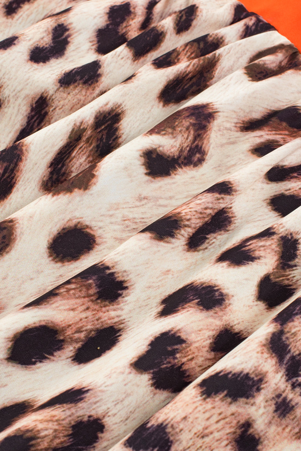 V-neck Leopard Print Colorblock Maxi Dress