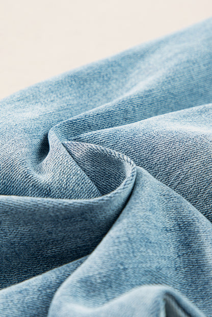 Dusk Blue Acid Wash Flared Jeans