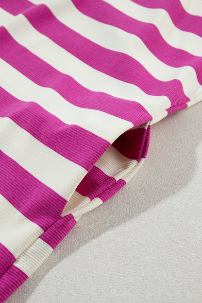 Rose Stripe Pocket T-shirt Dress