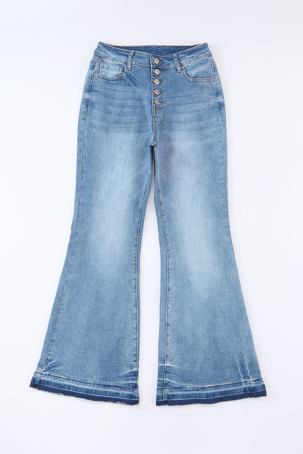 Icy Blue High Waisted Bell Bottom Jeans