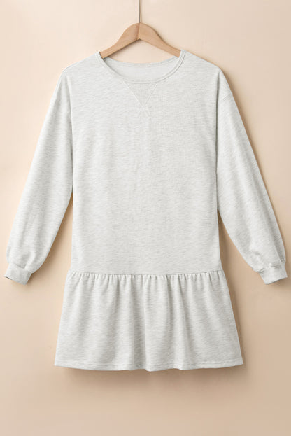 Ruffle Hem Mini Sweatshirt Dress