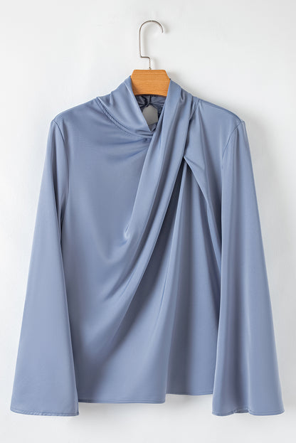 Ivana Asymmetric Satin Blouse